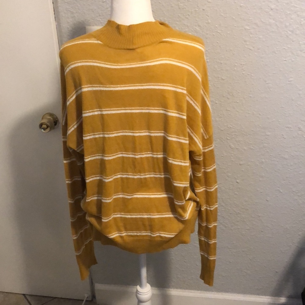 RVCA Mustard Yellow Horizontal Stripe Sweater - Picture 13 of 13